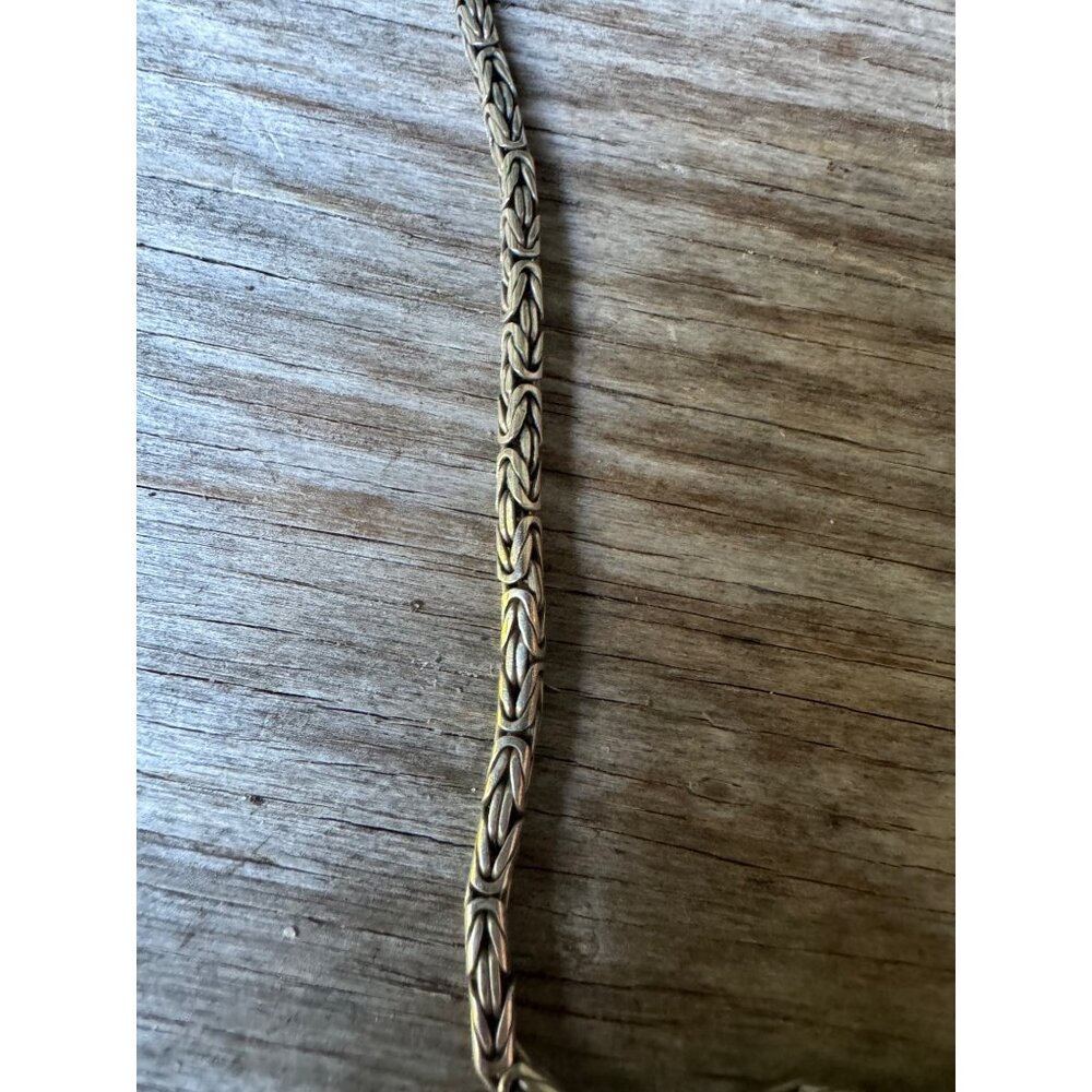 Sterling Silver Bali Byzantine Chain Necklace 18" Intricate Handcrafted Design M - Picture 7 of 7
